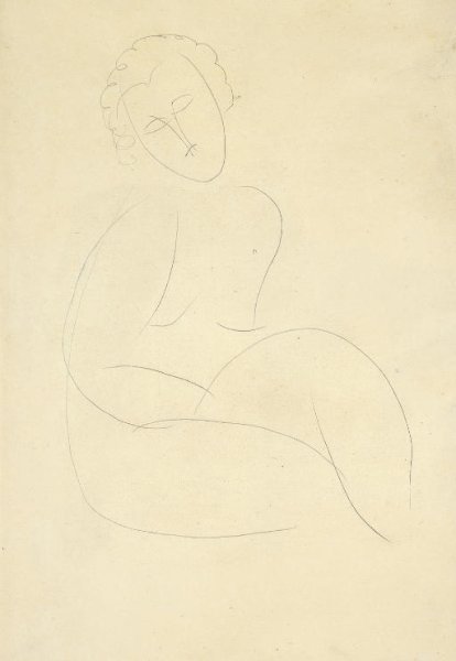 Femme nue assise