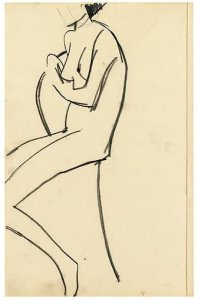 Nu Assis Sur Une Chaise, De Trois-Quarts