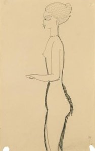 Femme Nue De Profil, Bras En Angle Droit